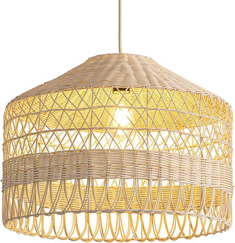 Rattan Pendant Lights, Hand-Woven Wicker Light Fixture for Kitchen Island,