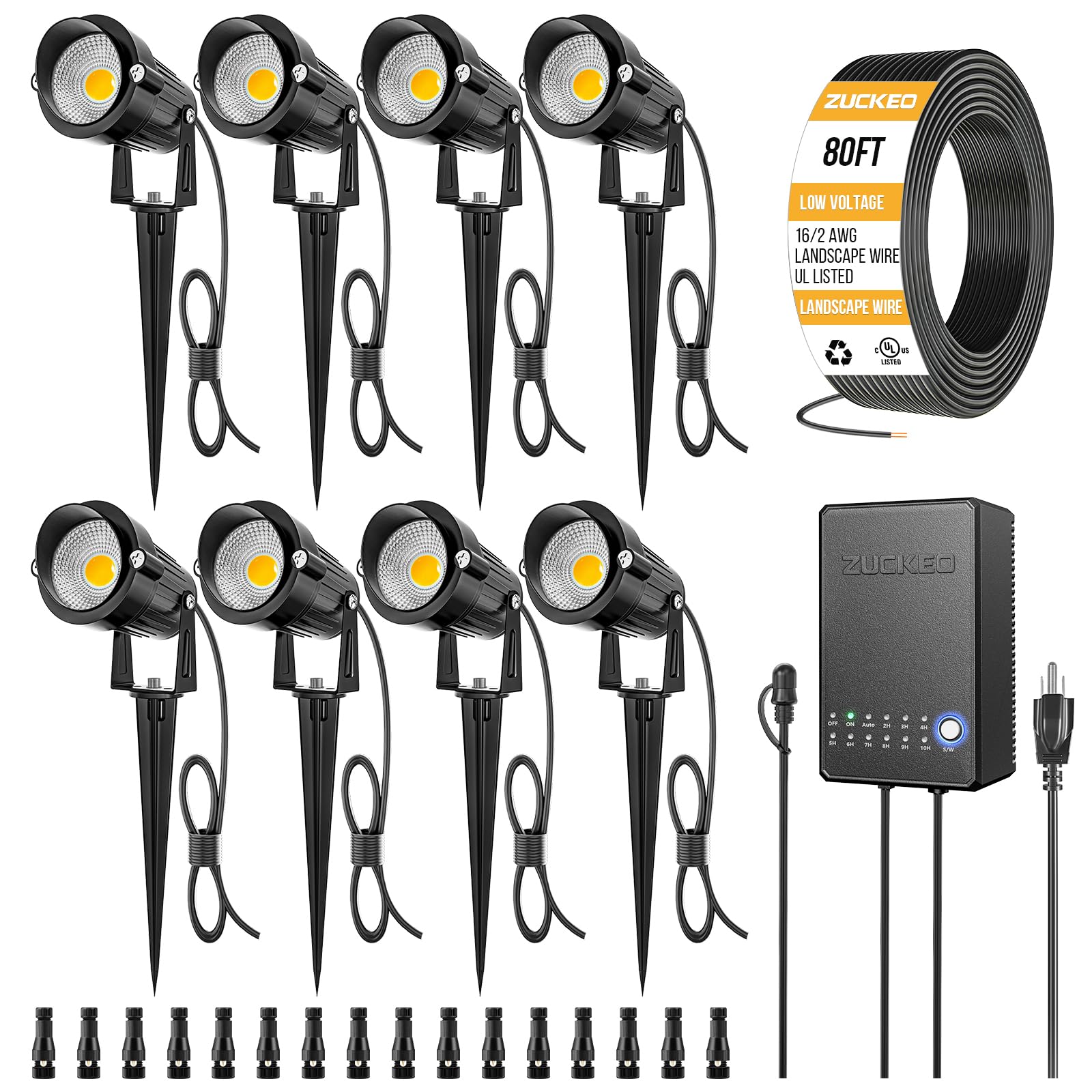 All-in-One Landscape Lighting Kit, 5W LED Low Voltage Landscape Lights