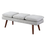 Home Furnishings Amanda 54" Mid-Century Bench with Cushions and Solid