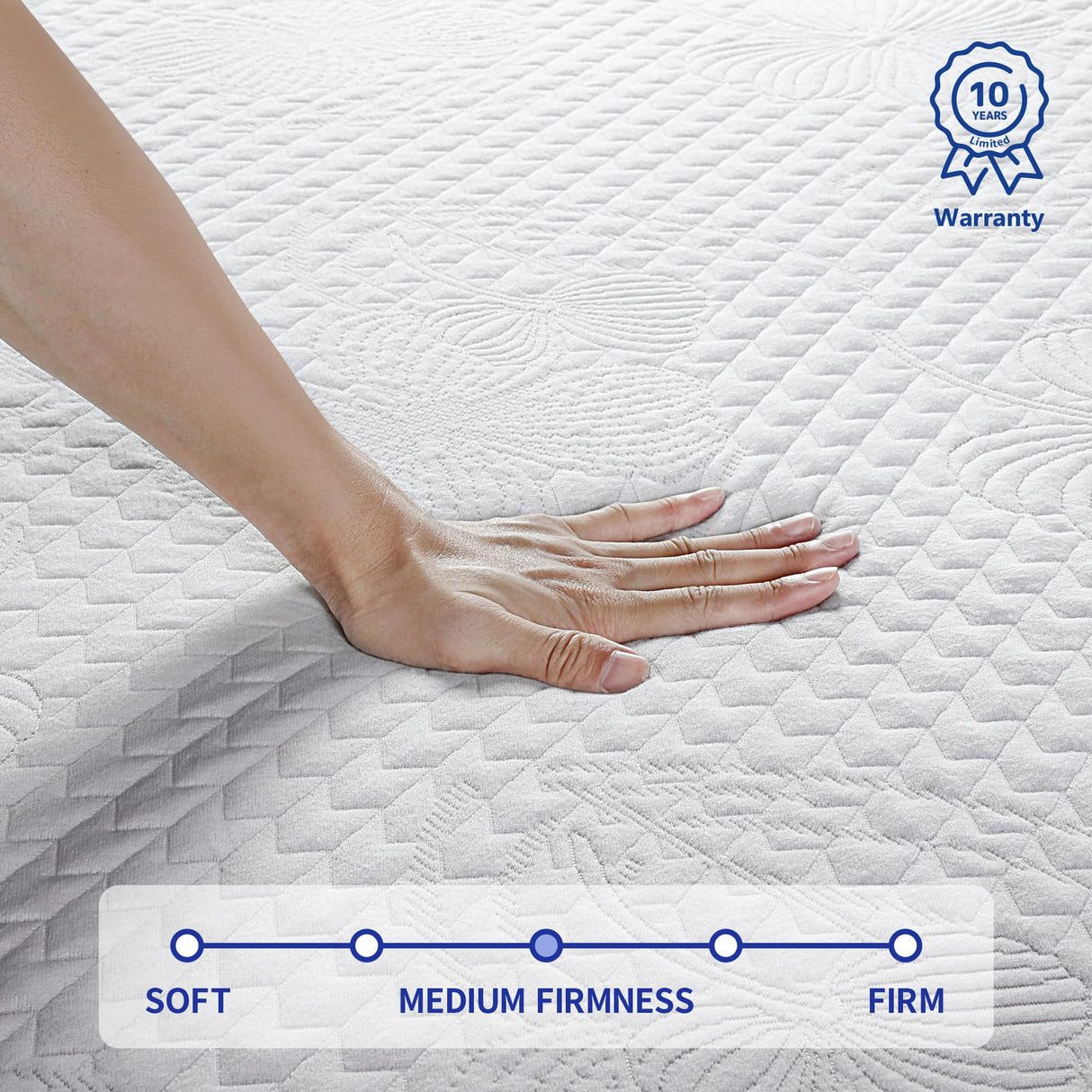 King Mattress, 10 Inch Gel Memory Foam Mattress, Gel Infused for Comfort and Pressure Relief,