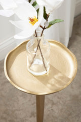 Alessia Modern Decorative Metal Drink Table, 8 x 8 x 22, Gold, Stunning Cast Aluminum