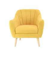 Armchair, Bright Yellow, Light Brown