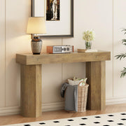 47" Industrial Console Table for Entryway - Light Brown