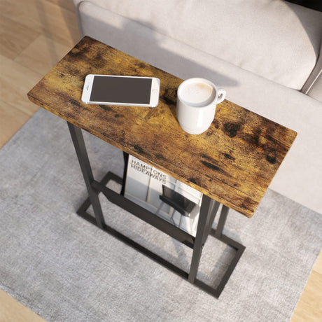 Small Narrow Side Table for Small Spaces, 17.7" W Slim End Table Magazine Table