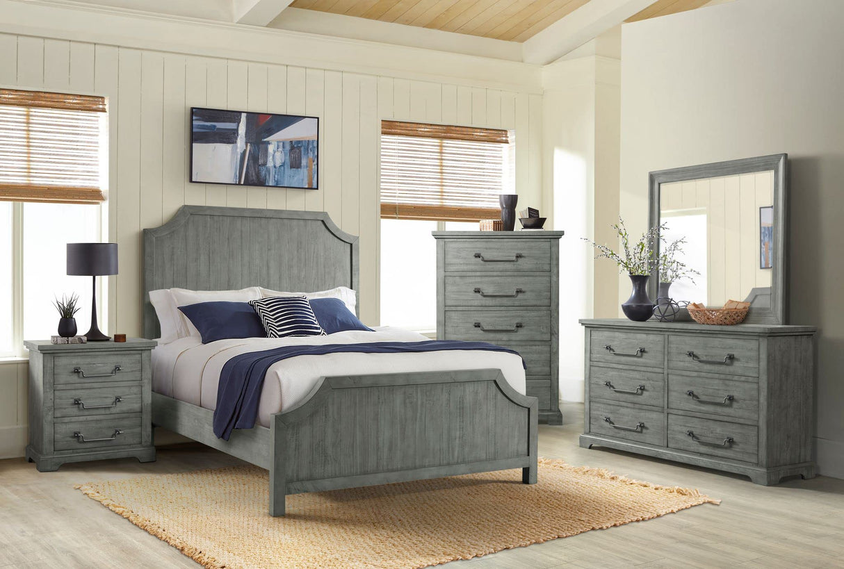 Beach House Solid Wood Dove Grey 2 Drawer Nightstand