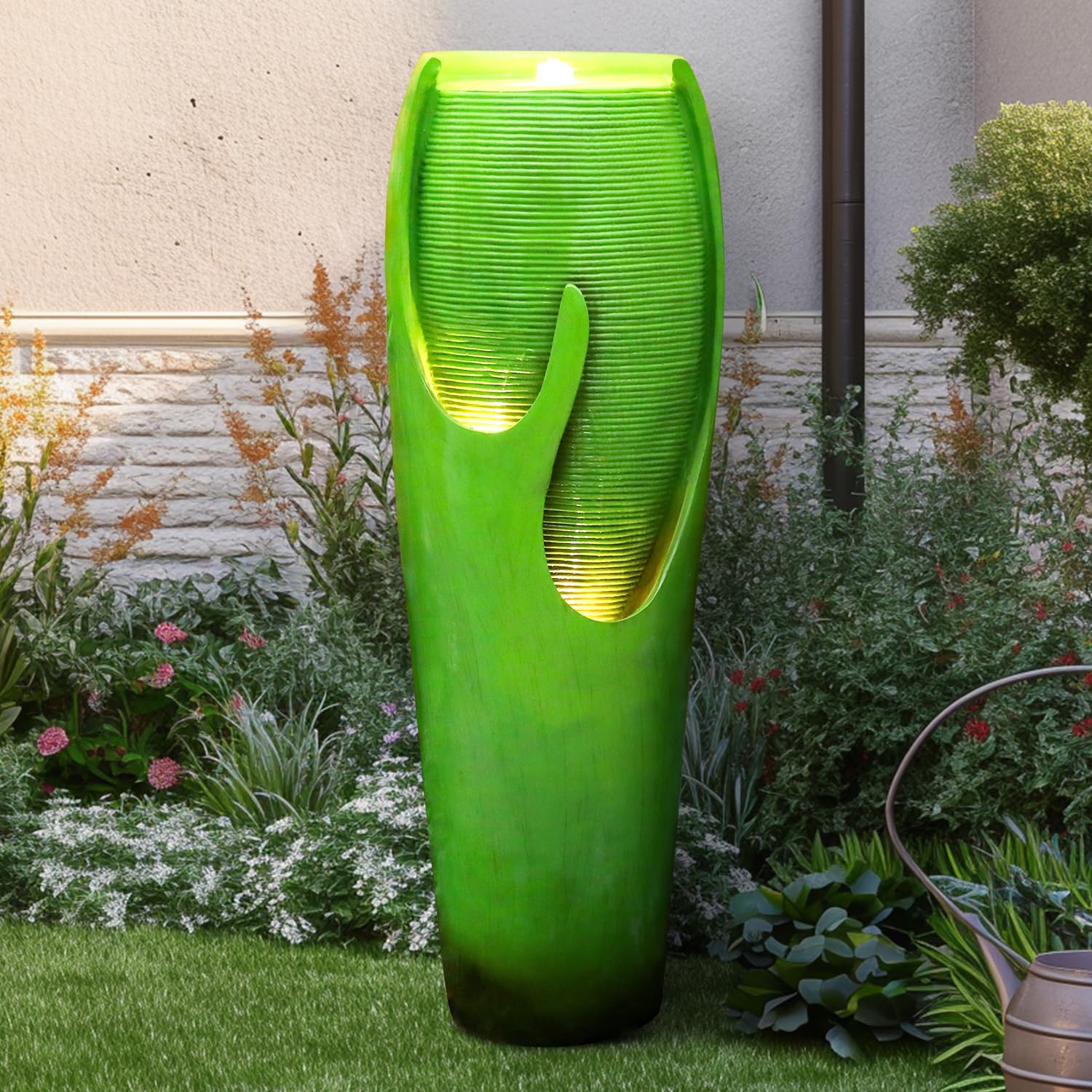 38.7"H Outdoor Water Fountains and Waterfalls - Indoor Water Jar Fountain