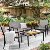 4 Pieces Patio Furniture Set, Outdoor Conversation Sets for Patio