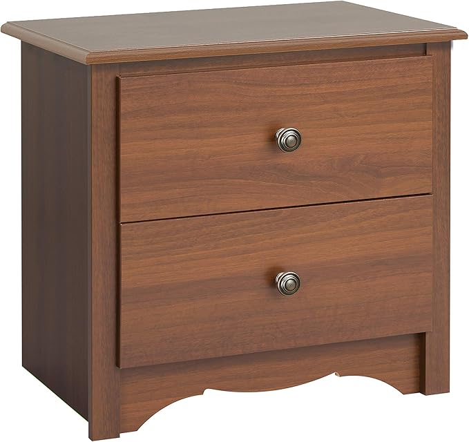 Sonoma Traditional Nightstand Side Table with 2 Drawers, Functional 2-Drawer Bedside