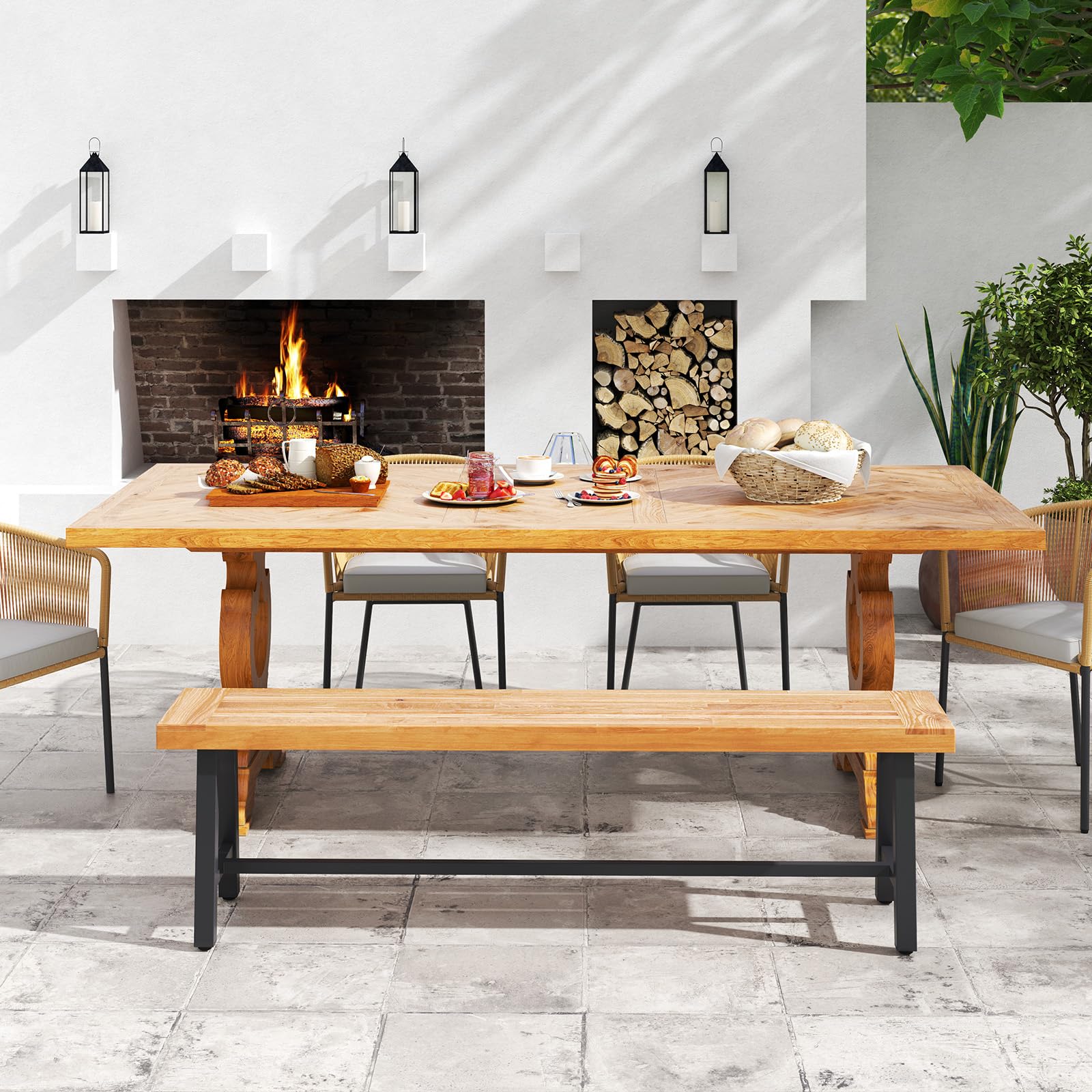 Outdoor Bench, 3-Person Patio Bench