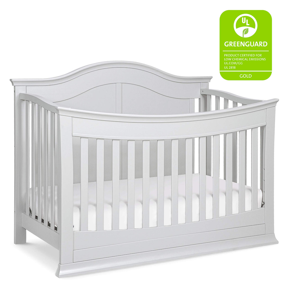 Meadow 4-in-1 Convertible Crib in Cloud Grey, Greenguard Gold Certified