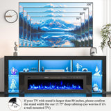 94.5" Fireplace TV Stand with LED Lighting & Charging Station