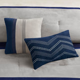 Palisades Comforter Set Modern Faux Suede Pieced Stripe Design