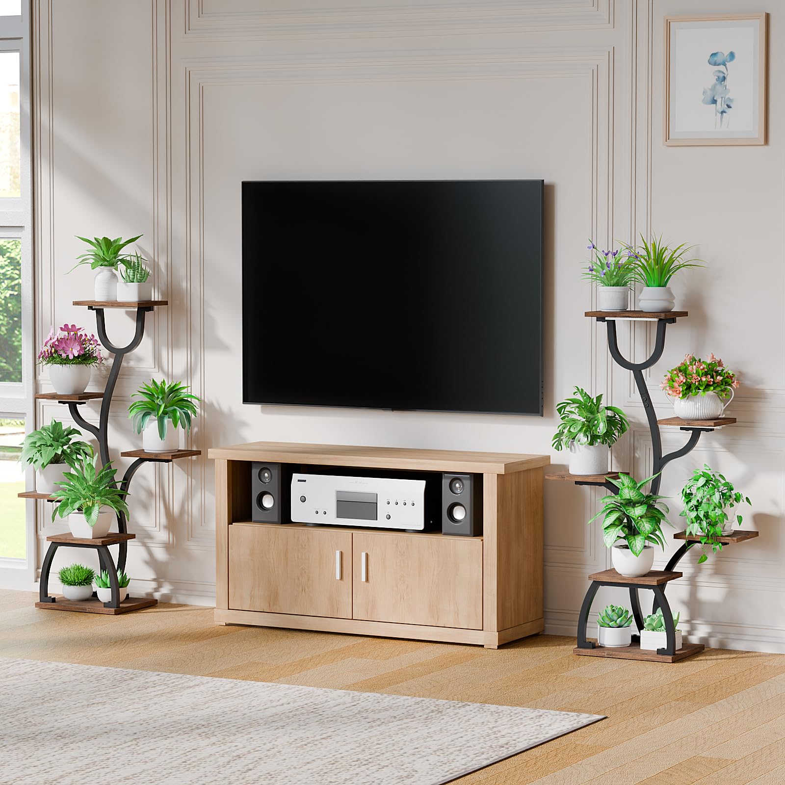 6 Tier Corner Plant Stand with Grow Lights – 2 Pack Indoor Shelf