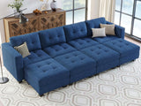 Storage Modular Sleeper Sofa Sectional Couch with Wide Chaises Convertible Sectional