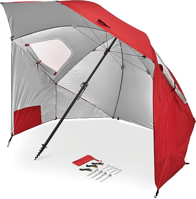 Premiere XL 9-Foot Umbrella - Heavy-duty 1.25" Center Pole & Twist Handle Auger