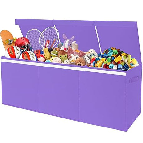 Extra Large Toy Box for Girls Boys - Collapsible Toy Chest Boxes Organizers and Storage for Nursery