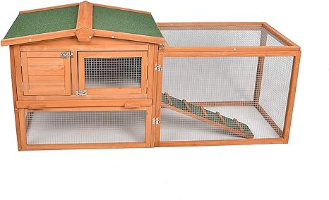 40" Chicken Run Outdoor Wooden Chicken Coop Hen House Poultry Cage