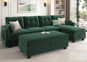 L Shaped Couch with Storage Ottoman Reversible Sofa Sectional for Living Room