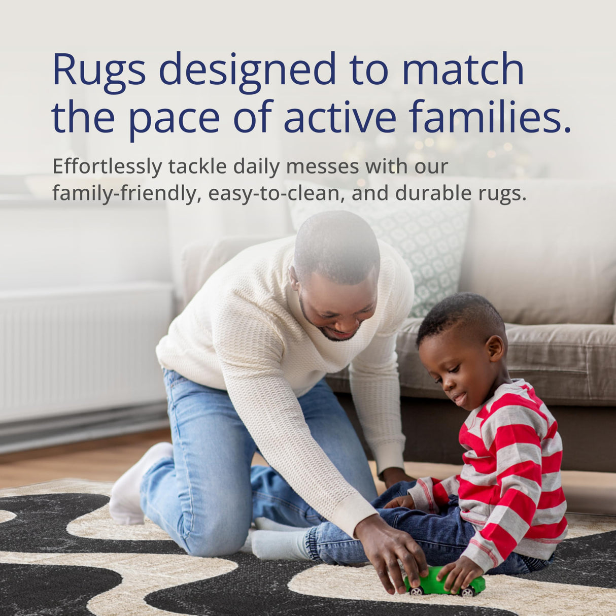 Beige Black Swirl Area Rug 4x6 - Contemporary Abstract Design