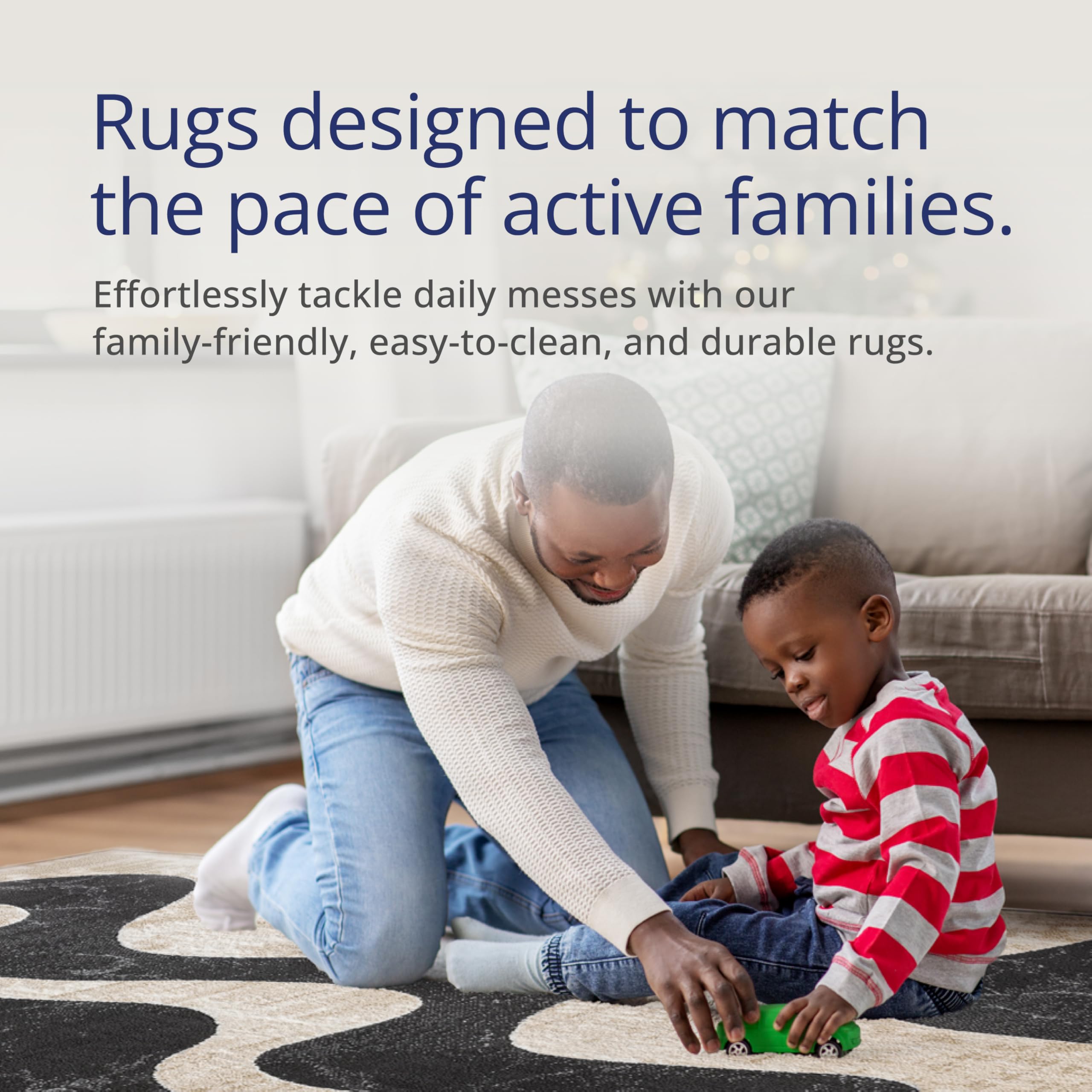 Beige Black Swirl Modern Area Rug – 4' x 6' – Contemporary Abstract Design – Terra Collection – Non-Shedding, Fade-Resistant, Easy to Clean – Durable for High Traffic Areas – Living Room & Bedroom