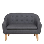 , Toddler Sofa Couch, PVC 2-Seat Upholstered Children Sofa Chair with Wooden Legs