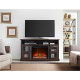 Barrow Creek Fireplace Console with Glass Doors for TVs up to 60", Espresso