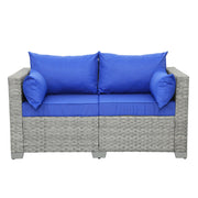 Patio Loveseat Outdoor Wicker Small Couch PE Rattan 2-Seater Furniture Sofa