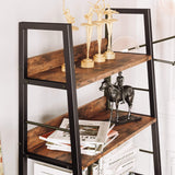 IRONCK Industrial Bookshelves and Bookcases, Ladder Shelf 5 Tiers with Metal Frame for Living Room, Home Office, Rustics Brown