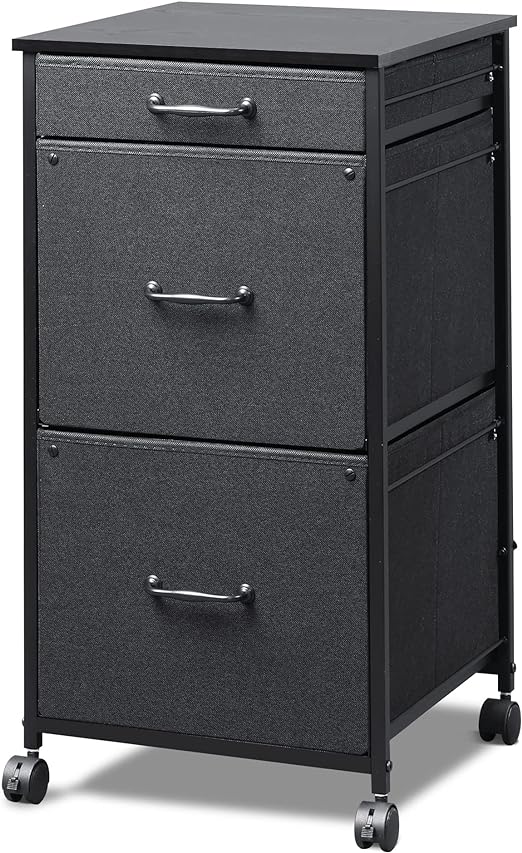 Mobile File Cabinet with 3 Drawers, Printer Stand with Fabric Drawers