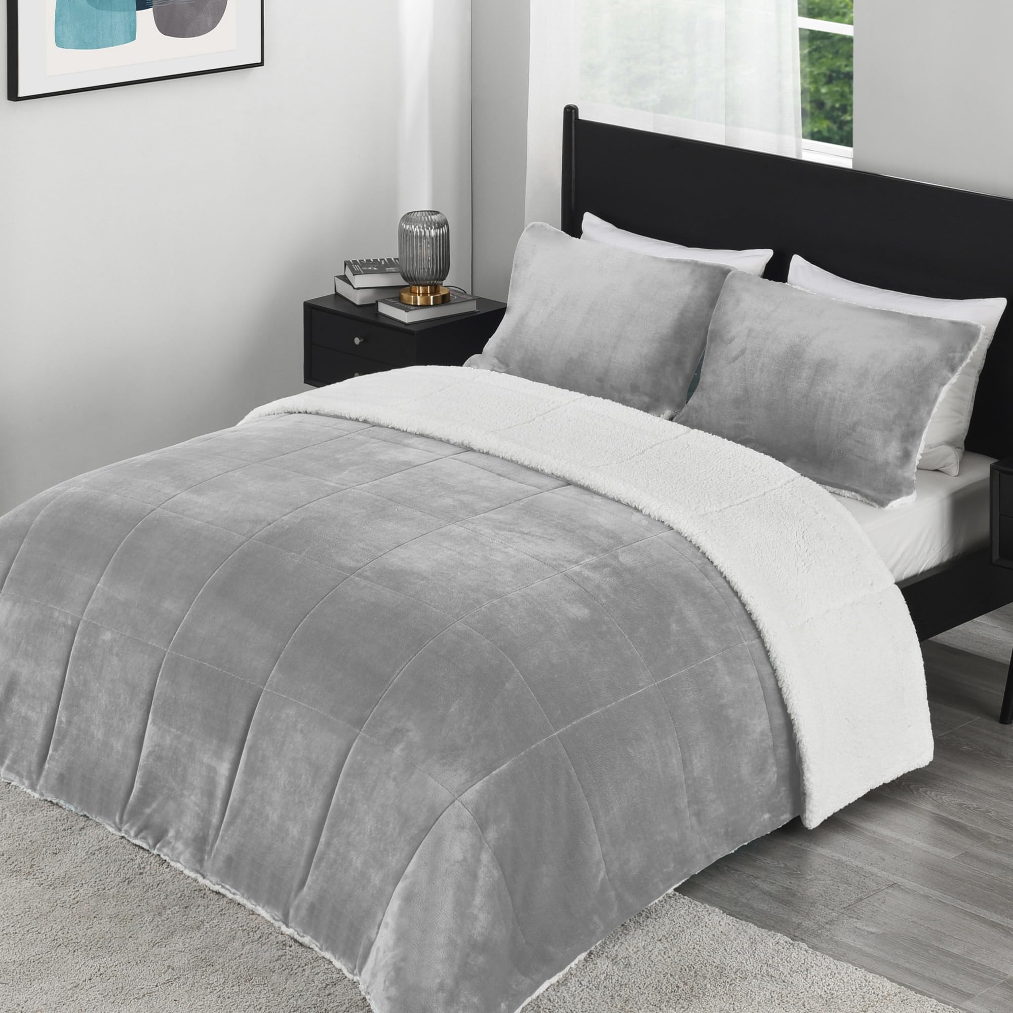 Ultra-Soft Micromink Sherpa King Size Comforter Set