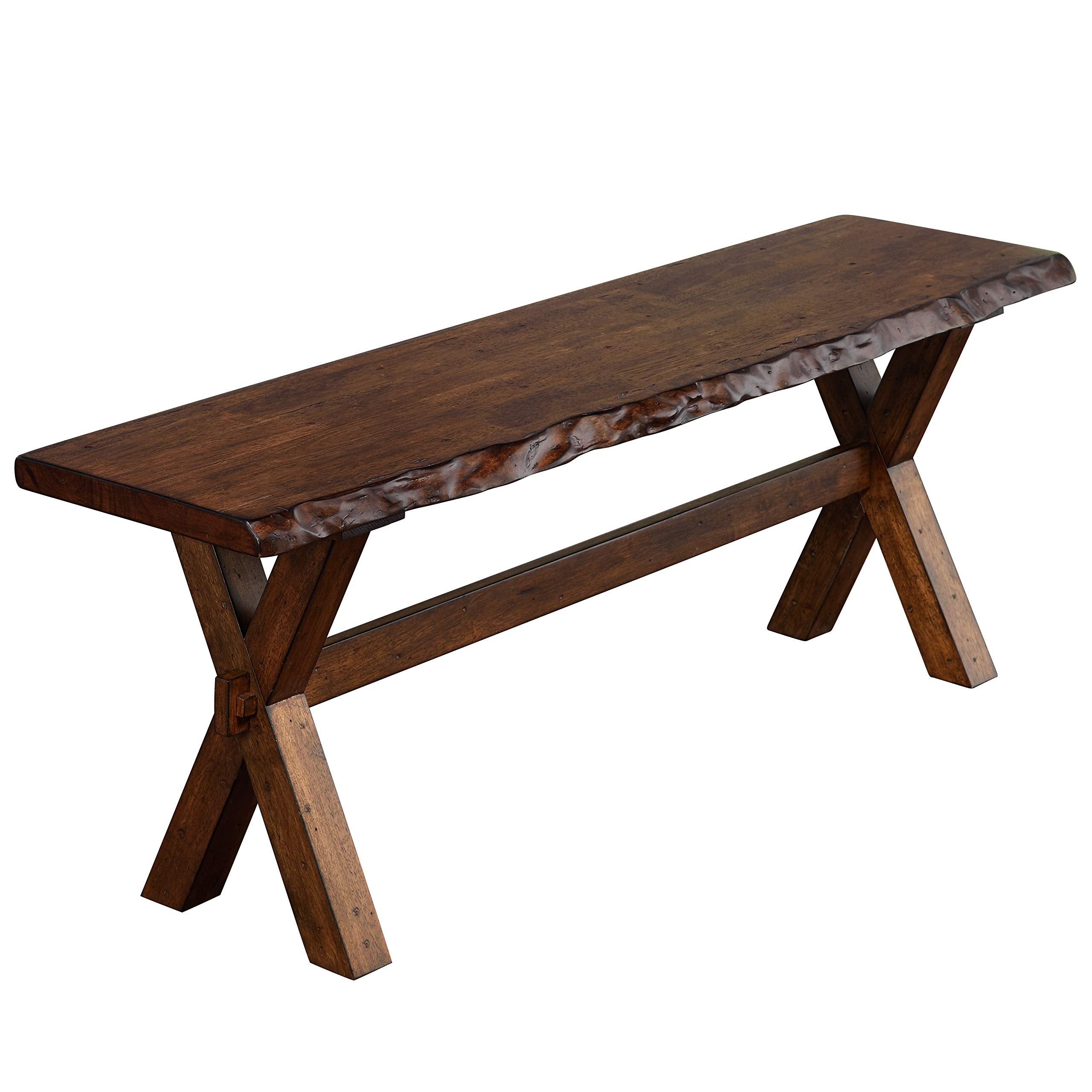 Mandeville Mid Century Wooden Dining Bench,  Brown