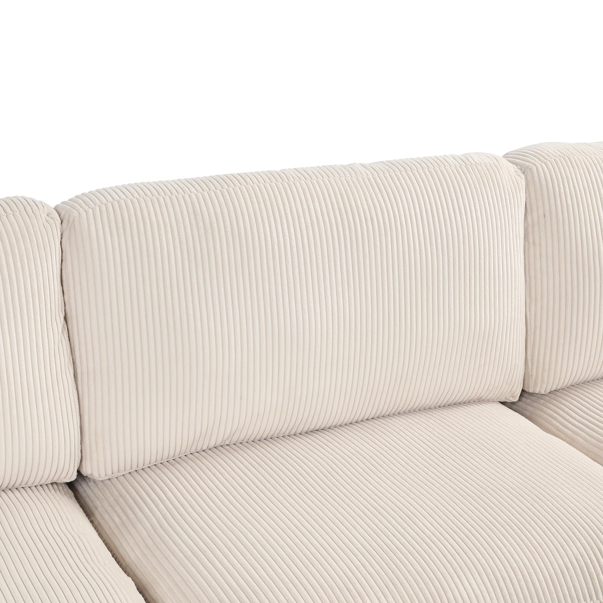 U-Shaped Oversized Corduroy Modular Sectional Sofa Couch