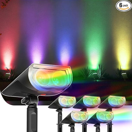 StarRayS 2-in-1 Solar Lights Outdoor Waterproof IP67, Color Changing Solar Spot Lights