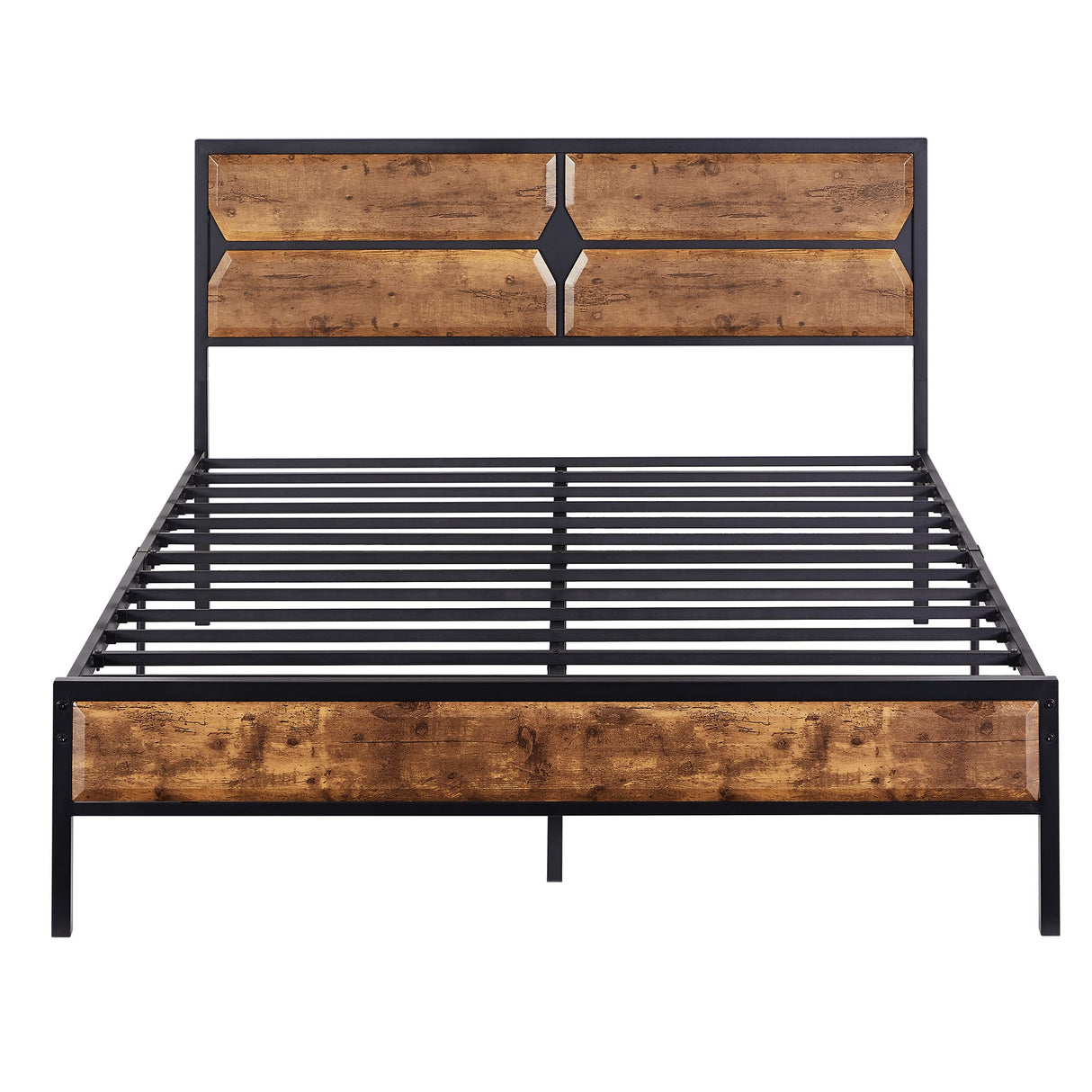 Full Size Platform Bed Frame with Wood Headboard/Mattress Foundation/