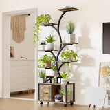 LumiGrow 9 – 9 Tier Rolling Plant Shelf with Grow Lights & Timer
