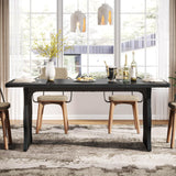 63-Inch Black Rectangular Dining Table for 4-6