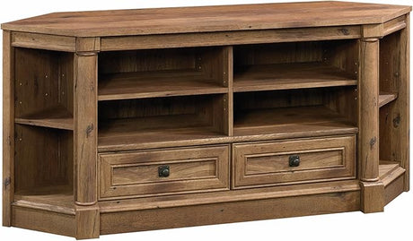 Palladia Corner TV Stand Console Entertainment Credenza, in Vintage Oak