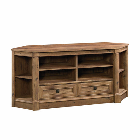 Palladia Corner TV Stand Console Entertainment Credenza, in Vintage Oak