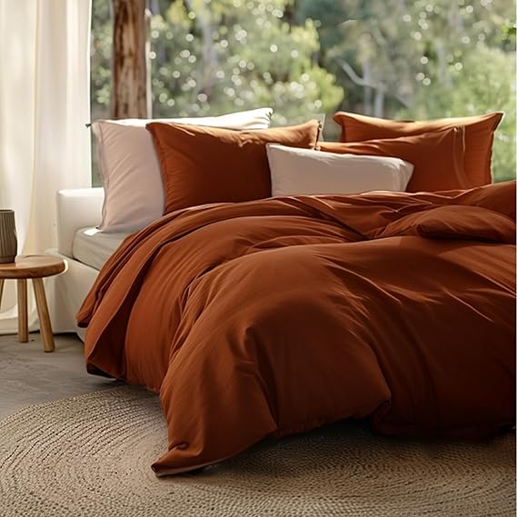 Cashmere Cotton Duvet Cover Set - King Size Luxury Bedding with Button Closure