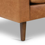 42" Mid Century Modern Cognac Brown Leather Accent Chair for Living Room