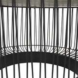 Deco 79 Aluminum Metal Geometric Open Frame Wire Coffee Table with Silver Aluminum Top, 30" x 30" x 17", Black