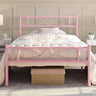 Metal Full Size Bed Frame, Platform Bed Frame, Mattress Foundation with Curved Design Headboard & Footboard,