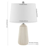 Lighting Collection Sawyer Modern Ivory Ceramic 24-inch Bedroom Living