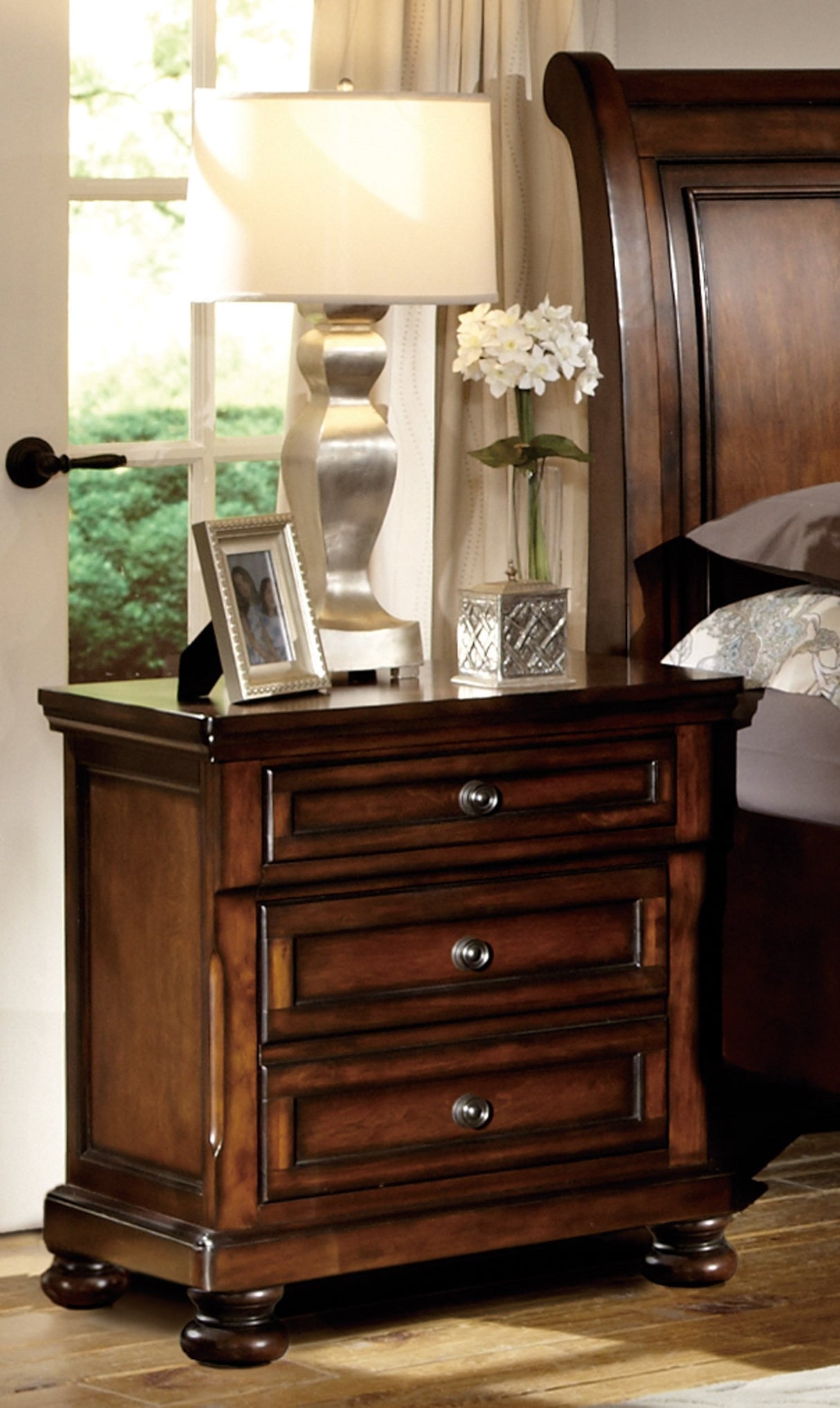 Mardelle 2-Drawer Nightstand, Cherry