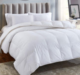 Natural White Down Cluster Waterfowl Feather Comforter Queen Size - Soft & Fluffy All-Season 46 OZ