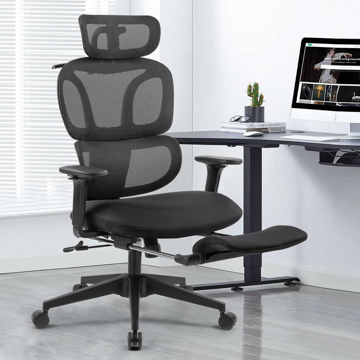 Mesh Office Chair, High Back Desk Executive Computer Chair with Hanger,