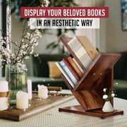 3-Tier Small Tree Bookshelf - Narrow Wooden Floor Standing Bookcase for Small Spaces - Modern Book Shelf Organizer for Bedroom, Living Room, Home Office, Corner, Thin Rustic Brown Bookshelves