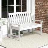 2-Person Outdoor Garden Park Bench, All-Weather HDPE Patio Loveseat Chair