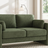 58.66 "Loveseat Sofa, Modern Love Seat Couches for Living Room, Comfy High Knited Fabric 2 Seater Sofa for Bedroom Living Room Office, Green