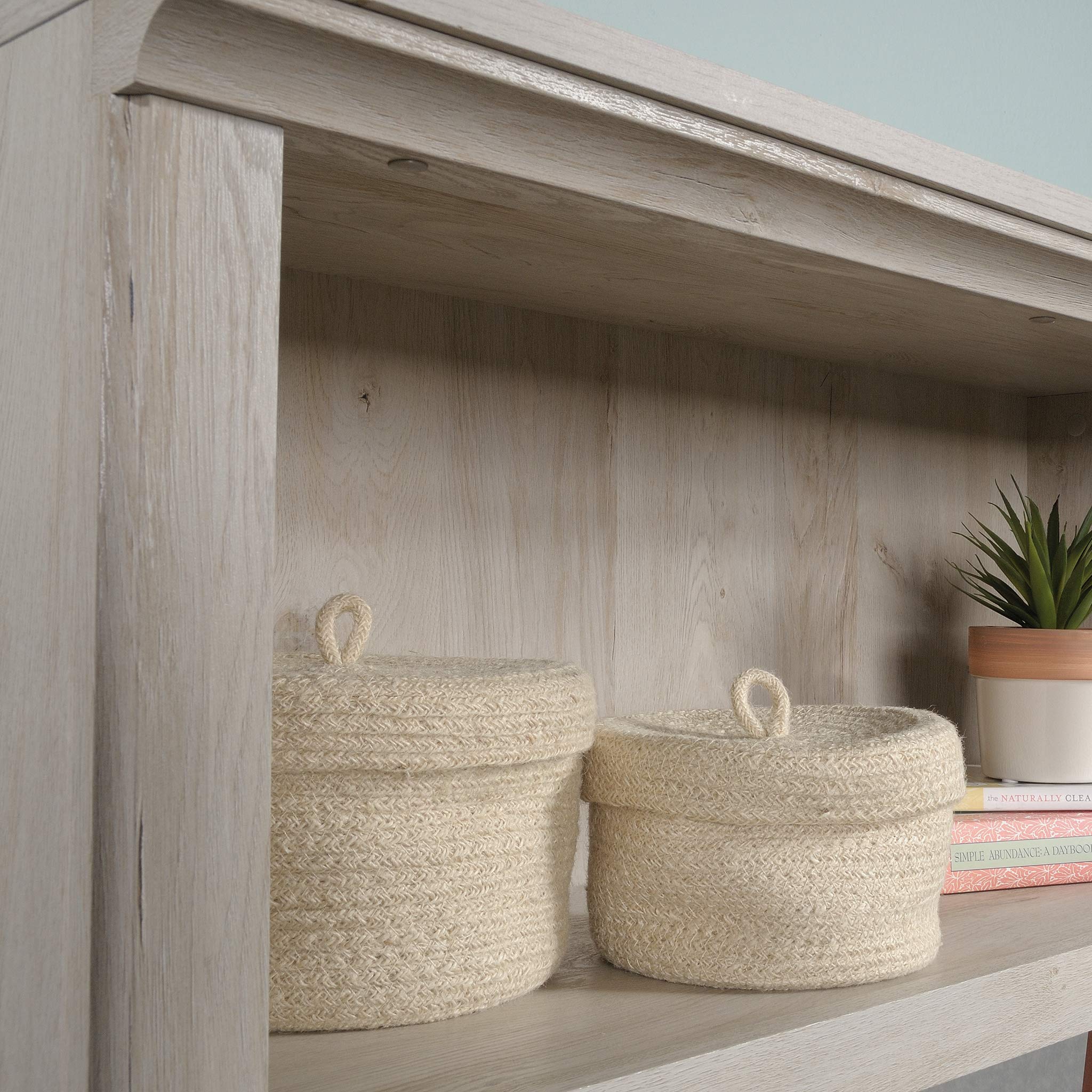 Miscellaneous Storage Bookcase/ Book Shelf With Doors, Chalked Chestnut finish